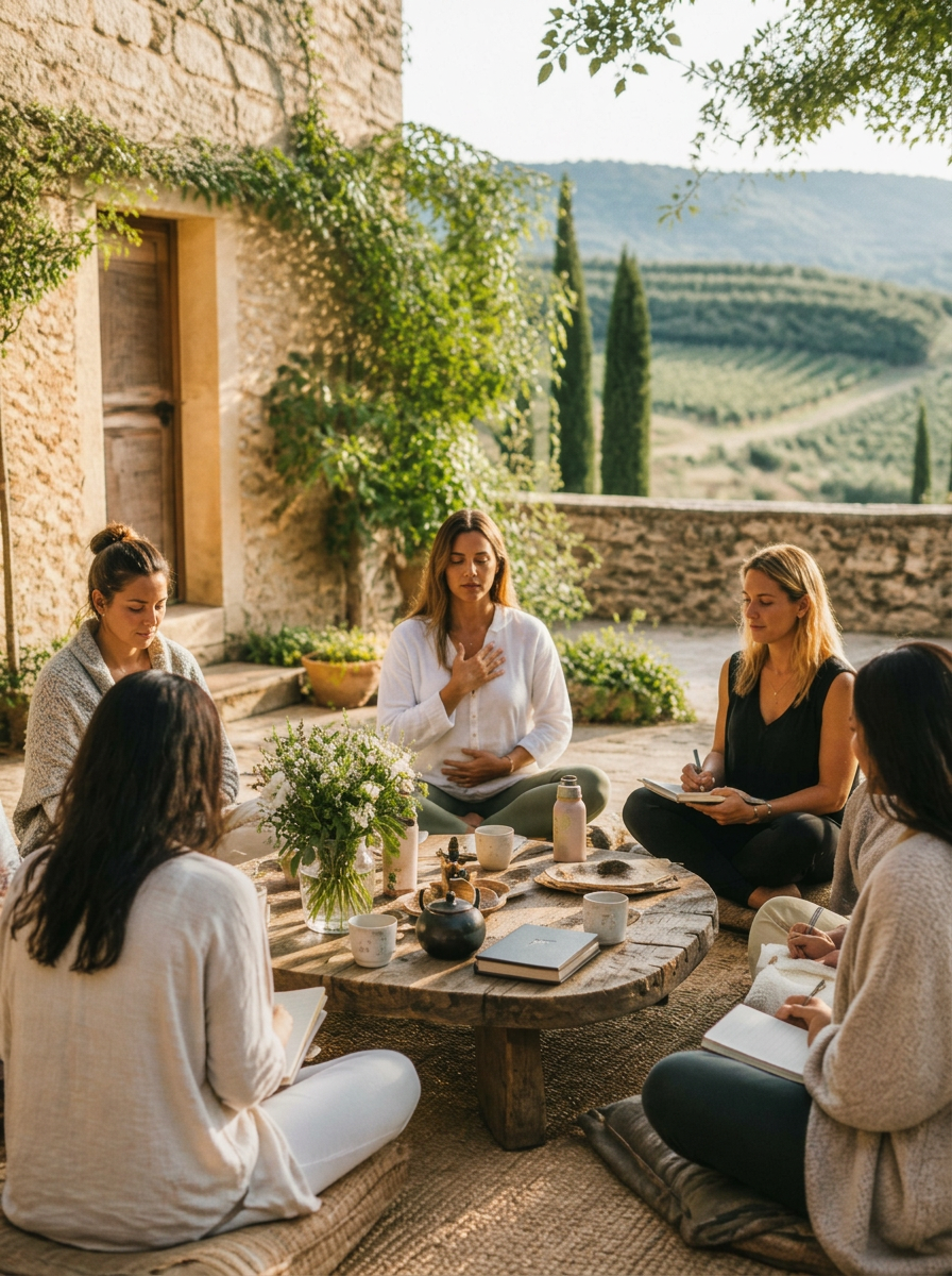 Workshop utomhus på Casa Oliveta